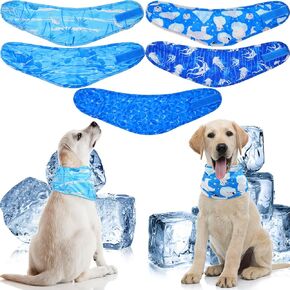 Talltalk 5 Pieces Dog Cooling Bandanas Dog Cooling Neck Wraps Ice Scarf Pet Dog Cooling Collar Hunting Training Hiking Camping Accessories for Summer