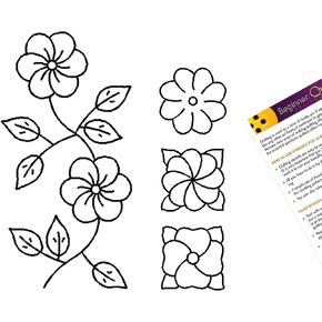 Quilting Creations Stencils for Machine and Hand Quilting - 2 Quilting Stencils for Border, Block Patterns | Flower Border, Flowers Plastic Quilt Stencil Set with Guide