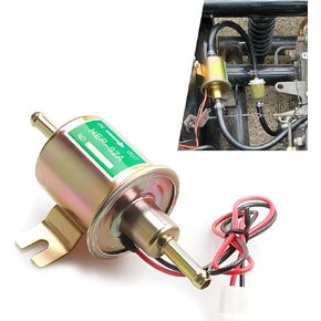 1 PC Automotive Fuel Pump, 5.66" x 3.42" 12V Low Pressure Piston Heavy Duty Fuel Supply Transfer Pump, Car Carburetor Replacement Accessories, Compatible with Most Cars and Motorcycles (Gold)
