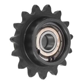 uxcell #35 Chain Idler Sprocket, 10mm Bore 3/8" Pitch 18 Tooth Tensioner, Black Oxide Finished C45 Carbon Steel with Insert Double Bearing for ISO 06C Chains