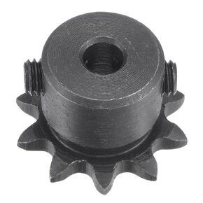 uxcell 10 Tooth Roller Sprocket B Type, 25 Chain, Single Strand 1/4" Pitch, 5mm Bore Black Oxide C45 Carbon Steel with Set Screws for ISO 04C