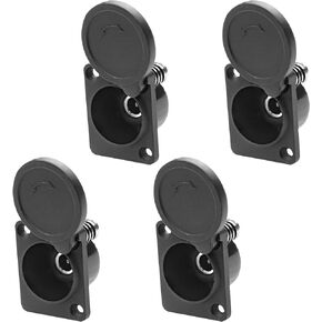 XMSJSIY 5.5 x 2.1mm DC Power Jack Socket 12 V 3A DC Female Panel Mount Connector Adapter with Waterproof Cap for Audio Video DIY -4 Pcs