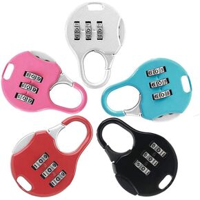 3-Digit Travel Combination Lock of Zinc Alloy,Small Safe Combination Padlock for Suitcase Luggage Briefcases Computer Bag Schoolbags Backpacks Locker Drawer Toolkit Cabinets, Color Locks,5 Pack