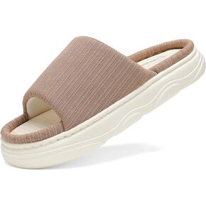 Women's Comfy Memory Foam Slippers Open Toe House Shoes Indoor Outdoor Slides Slippers