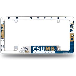 Rico Industries NCAA Cal State-Monterey Bay Otters Primary 12" x 6" Chrome All Over Automotive License Plate Frame for Car/Truck/SUV