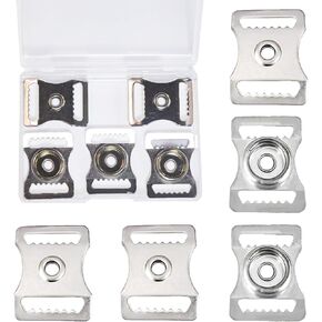 Youth Baseball Helmet Buckles, 10pcs Stainless Steel Sports Helmet Buckles Helmet Chin Strap Adapter Baseball Helmet Repair Kit for Catcher Helmet Repair Kit
