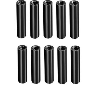 Black Female Threaded Round Aluminum Spacers, Aluminum Spacer Posts M3 x 50mm PCB Posts for Drone Quadcopters, DIY Models, RC Planes and Circuit Boards, Pack of 10