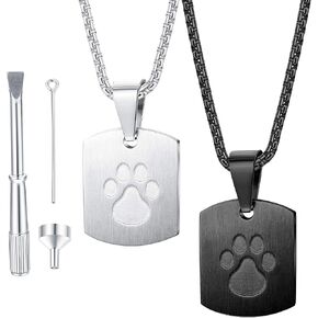 Jstyle 2 قطعة قلادة جرة للرماد للحيوانات الأليفة طباعة مخالب الحيوانات الأليفة قلادة قلادة رماد تذكارية مجوهرات حرق رماد الكلب مع مجموعة التعبئة in Kuwait