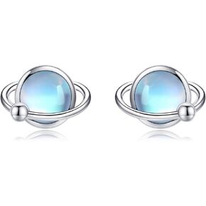 Space Planet Earrings 925 Sterling Silver Planet Stud Earrings Planet Jewelry Gifts for Women Girls