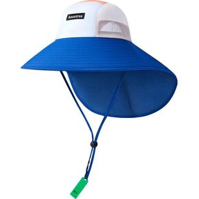 Kids Girls Boys Sun Hat Wide Brim UPF50+ Mesh Hats with Neck Flap
