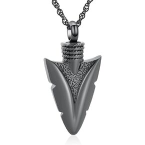 shajwo Cremation Jewelry Arrowhead Urn Necklace for Ashes for Women Men Memorial Keepsake Ash Necklace for Human Ashes