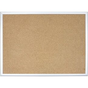 U Brands Cork Bulletin Board, 35 x 47 Inches, Silver Aluminum Frame (022U00-01)