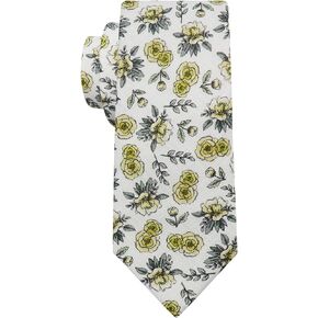 Men Skinny Tie Cotton Floral Ties for Men Wedding 2.56'' Necktie for Groom Groomsmen Missions Dances Party