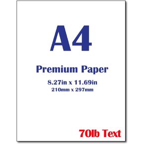 Premium A4 (8.3"x 11.7") Printer Paper - 70lb Text (105 gsm) Bright White Paper (400 Sheets)