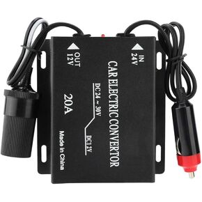 Power Supply Adapter, 20A Power Converter Step Down Power Supply Car Power Supply Converter 24V to 12V Cigarette Lighter Type, Car Modification/retrofitting