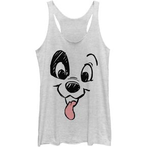 Disney 101 Dalmations Dalmatian Big Face Women's Racerback Tank Top