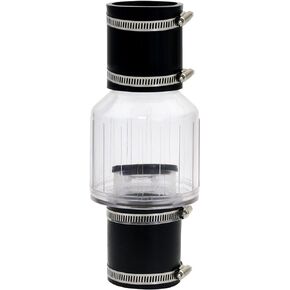 2-Inch Sewage or Sump Pump Check Valve Water Pump Accessories,Steel Clamps Fit 7-1/4"Gap in,Spring-Loaded Flapper, Full-Flow and Non-Clog Design Installation
