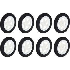 MECCANIXITY RC Airplane Wheels OD 2.5" xID 0.08",White RC Airplane Aircraft Sponge Wheels RC Aircraft Foam Wheel Replacement for DIY RC Model Plane Aircraft Pack of 8