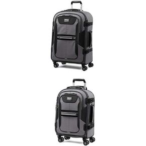 Travelpro Bold Expandable Spinner Luggage (21" Carry-on + 26"Checked-Medium, Gray/Black)