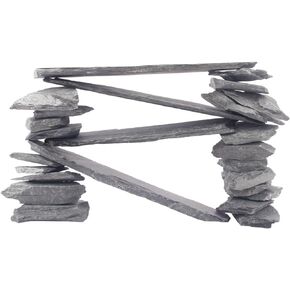 [18 Pounds] Natural Slate Stone Rocks, Mix of Rocks About 2 to 5 inches and 4 Piece 8 inches Slate Stone Rocks for Aquascaping, Aquariums, Terrariums, Amphibian Enclosures