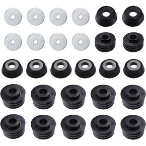 X AUTOHAUX 26Pcs Upper Lower Body Mount Bushing Kit for Chevrolet Silverado for GMC Sierra 1500 2500 2WD/4WD 1999-2004 Body Cab Mount Black
