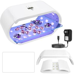 UV Light for Resin Curing, 2 Pack 48W Large Size Foldable UV Resin Light Curing, Two-Sided Fast Curing & Timing Function UV Lamp for Resin Curing,Resin Molds, Jewelry Making, DIY Craft Decor