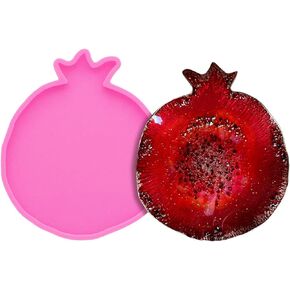 2Pcs Resin Molds Silicone Pomegranate Coaster Mold Geode Agate Silicone Molds for Resin Epoxy Resin Casting Molds for DIY Unique Cup Mat Home Decor, Resin Tray Craft Epoxy Casting Molds