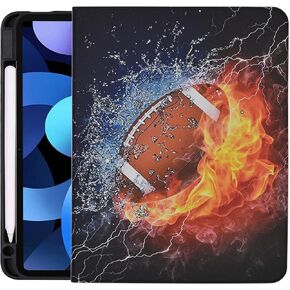 Case for iPad 10th Generation 10.9 Inch 2022, Slim Protective Case PU Leather Folding Multi-Angle Stand TPU Cover, Auto Wake/Sleep, Vintage Library Bookshelf