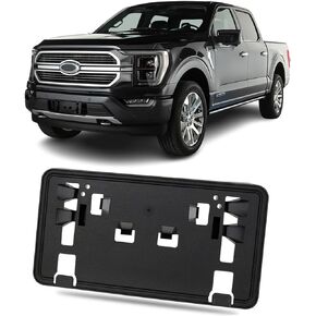 Front License Plate frame Holder Fits for 2021 2022 2023 Ford f150 Accessories Compatible with 21 22 23 f150 License Plate Bracket Black Bumper Mount 2.7L 3.0L 3.5L V6 Replace ML3Z-17A385-BB FO1068187