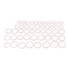 49pcs 0.9mm Height Watch Rubber,Washer 16 to 40mm Diameter Red Waterproof Flexibility Watch Rubber Gasket