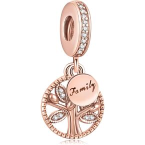Charms for Bracelets Family Friends Love Mom Baby Home Flower Dog 925 Sterling Silver Dangle Necklaces Gifts for Women Girls