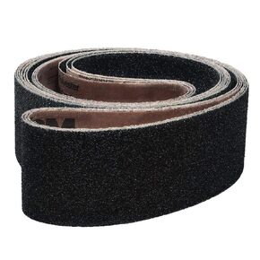 VSM 215037 Abrasive Belt, Medium Grade, Cloth Backing, Silicon Carbide, 100 Grit, 1-1/2" Width, 24" Length, Black (Pack of 10)