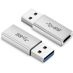 Electop USB 3.1 Type C Female to USB A Male Adapter (2 Pack), Type A to C USB 3.1 Female to USB A Female Adapter Converter Support Data Sync and Charging