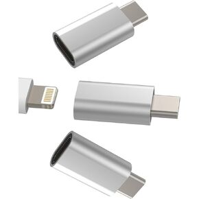 USB C Male to Lightning Female 3pack Charging Cable Adapter Apple iPhone15 Pro Max Plus Ipad Pro Air Mini Type Charger Connector Compatible for Galaxy Note S9 S10 S20 S21 S22 S23 Ultra Z Flip LG Cord