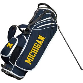 Team Golf NCAA Michigan Birdie Stand Golf Bag, Lightweight, 14-Way Club Divider, Spring Action Stand, Insulated Cooler Pocket, Velcro Glove and Umbrella Holder & Padded Handles
