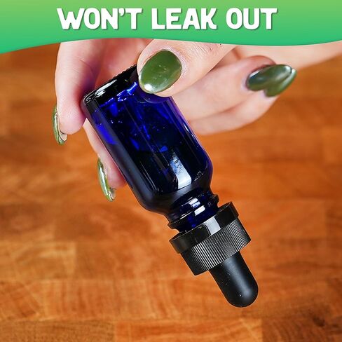 12 زجاجة فارغة من الزجاج الأزرق بسعة 5 أونصة مع قطارة - زجاجة زجاجية سعة 15 مل مع قطارة - زجاجات صغيرة ممتازة للسوائل مثالية كقطرات للزيوت وكزجاجة قطارة للعين in Kuwait