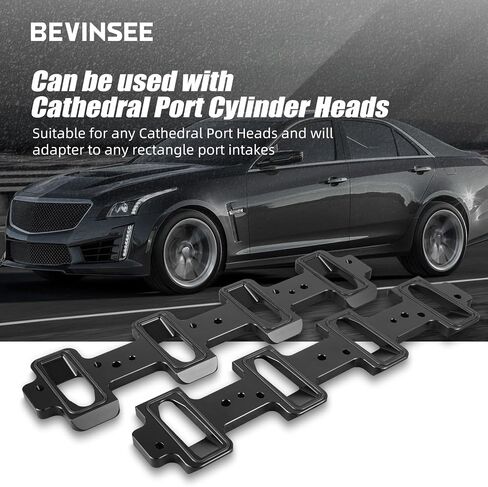 رأس أسطوانة منفذ الكاتدرائية Bevinsee LS إلى LS3 LSA ZL1 CTS-V محول مشعب السحب بمنفذ مستطيل أو شاحن فائق أسود in Kuwait