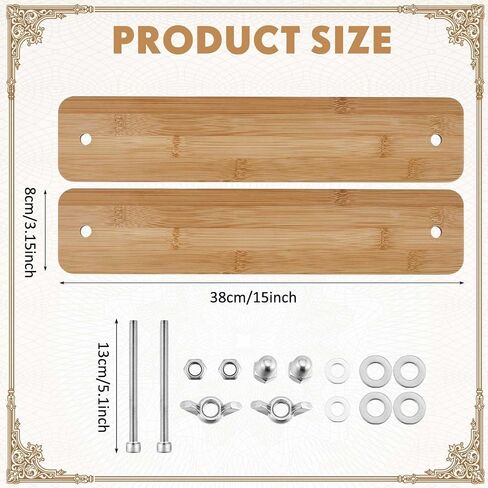 1 Set Wooden and Bamboo Book Press Book Binding Tool Portable Book Binding Kits Bookbinding Supplies Book Press Bookbinding for DIY Book (12 Inch) in Saudi Arabia