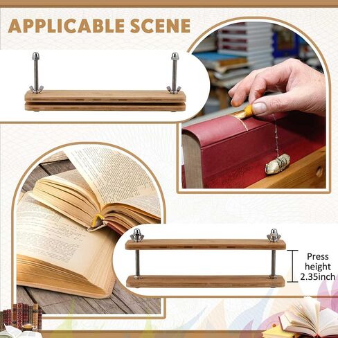 1 Set Wooden and Bamboo Book Press Book Binding Tool Portable Book Binding Kits Bookbinding Supplies Book Press Bookbinding for DIY Book (12 Inch) in Saudi Arabia