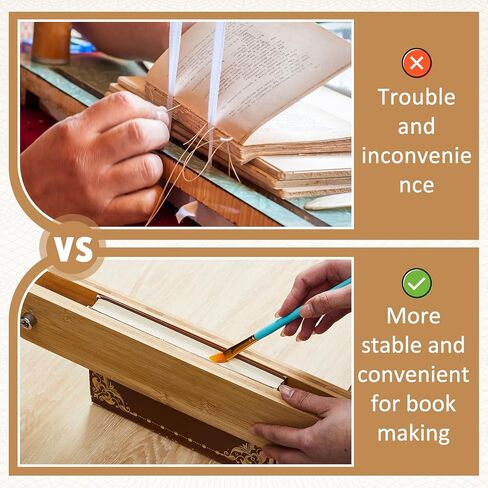 1 Set Wooden and Bamboo Book Press Book Binding Tool Portable Book Binding Kits Bookbinding Supplies Book Press Bookbinding for DIY Book (12 Inch) in Saudi Arabia