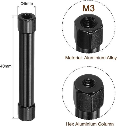 MECCANIXITY Hex Aluminium Standoff Column Spacer,Standoffs Hexagonal Spacers M3x15mm,Spacers Assortment Kit for RC Airplane,FPV Quadcopter,CNC,Red,Pack of 15 in Saudi Arabia