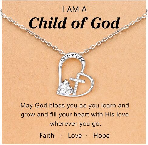 PINKDODO أنا طفل من الله قلادة متقاطعة للفتيات، هدايا عيد الفصح لتأكيد المناولة الأولى للابنة/الابنة/الحفيدة/ابنة الأخ in Kuwait