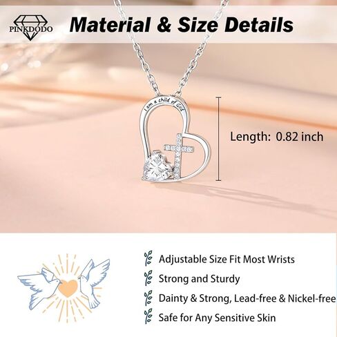 PINKDODO أنا طفل من الله قلادة متقاطعة للفتيات، هدايا عيد الفصح لتأكيد المناولة الأولى للابنة/الابنة/الحفيدة/ابنة الأخ in Kuwait