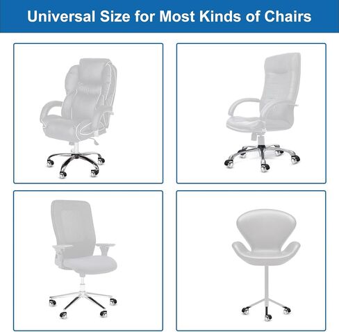 مجموعة عجلات عجلات كرسي المكتب العالمي من MEGREZ مكونة من 5 عجلات أثاث مكتبي عالي التحمل للسجاد الخشبي الصلب، استبدال عجلة الكرسي الدوارة الهادئة مقاس 5 سم، عجلة كريستال in Kuwait