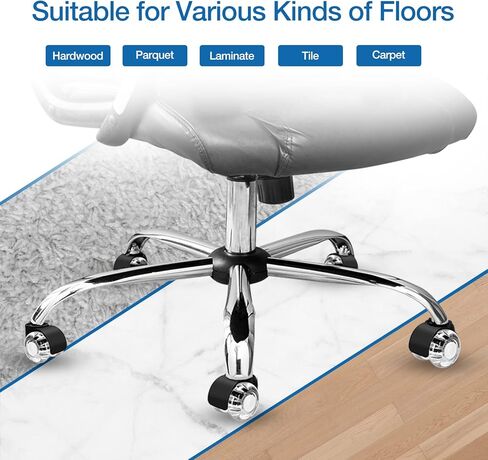 مجموعة عجلات عجلات كرسي المكتب العالمي من MEGREZ مكونة من 5 عجلات أثاث مكتبي عالي التحمل للسجاد الخشبي الصلب، استبدال عجلة الكرسي الدوارة الهادئة مقاس 5 سم، عجلة كريستال in Kuwait