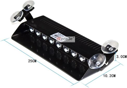 Wecade® 9 Led 9w Car Truck Strobe Windshield Dash Lights 16 Pattern Super Bright for EMS Law Enforcement Warning LED Strobe Lights (Green/Red/Green) in Kuwait