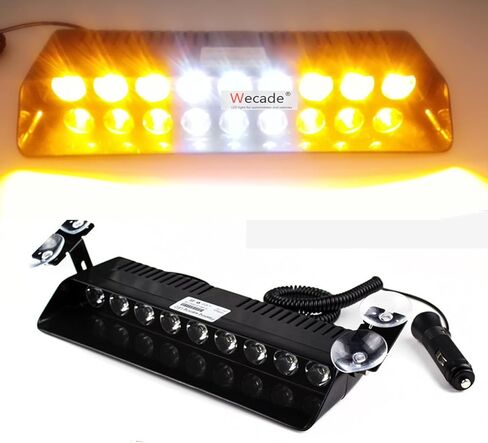 Wecade® 9 Led 9w Car Truck Strobe Windshield Dash Lights 16 Pattern Super Bright for EMS Law Enforcement Warning LED Strobe Lights (Green/Red/Green) in Kuwait