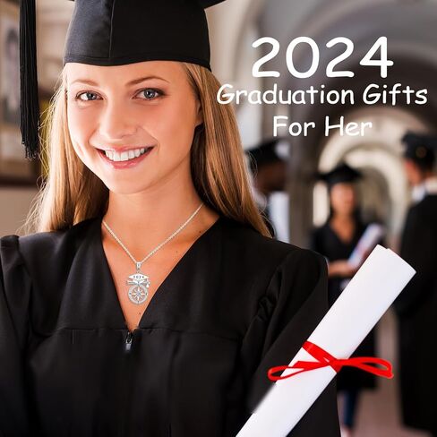 2024 Graduation Gifts for Her Compass Necklaces College Graduation Necklace for Her Middle High College School Graduate Gift for Girls Women Daughter Nieces Friends With Graduation Cap in Saudi Arabia