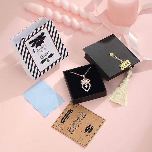 2024 Graduation Gifts for Her Compass Necklaces College Graduation Necklace for Her Middle High College School Graduate Gift for Girls Women Daughter Nieces Friends With Graduation Cap in Saudi Arabia