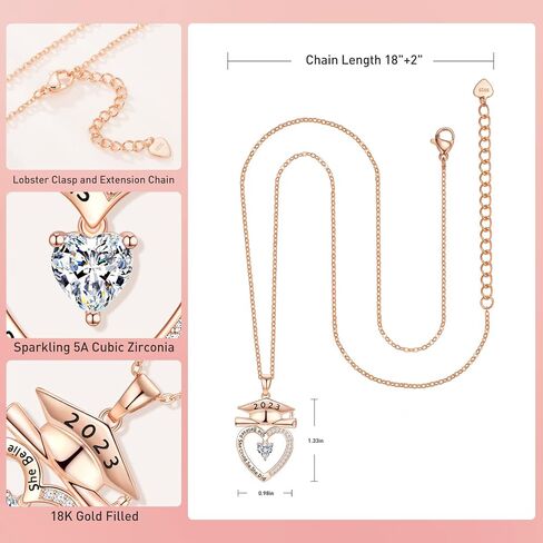 2024 Graduation Gifts for Her Compass Necklaces College Graduation Necklace for Her Middle High College School Graduate Gift for Girls Women Daughter Nieces Friends With Graduation Cap in Saudi Arabia